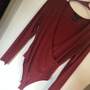 Burgundy body suit